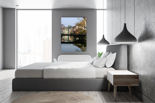 Reflection Of Houses By The River Αντανάκλαση Σπιτιών Δίπλα Στο Ποτάμι 1 σε Segeltuch