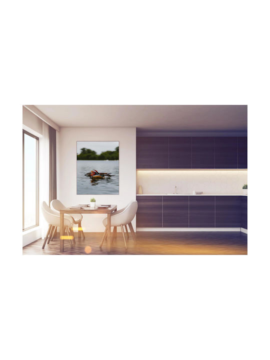 iLovePrints Gemälde Bunte Enten Auf Einem See 70x100