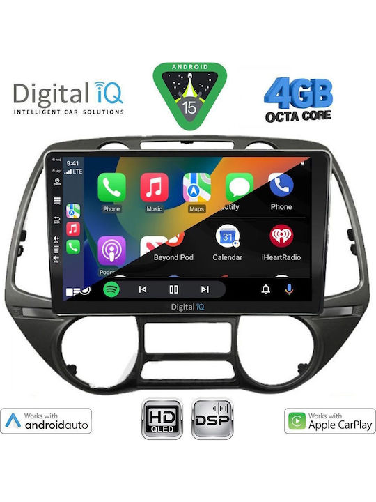 Digital IQ Car Audio System for Hyundai i20 2008-2014 Bluetooth USB WiFi GPS Apple CarPlay Android Auto with 9" Touch Screen