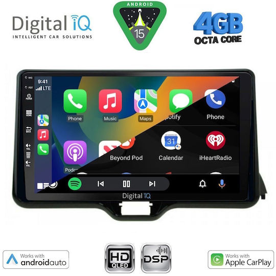 Digital IQ Ηχοσύστημα Αυτοκινήτου για Toyota Yaris Mazda 2 2023 (Bluetooth/USB/WiFi/GPS/Apple-Carplay/Android-Auto) με Οθόνη Αφής 10"