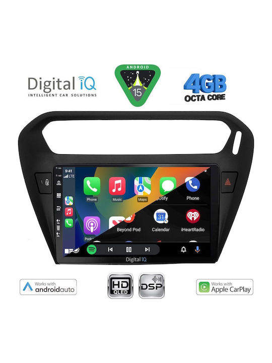 Digital IQ Car Audio System for Peugeot 301 Citroen C-Elysee 2013-2023 with Touch Screen 9"