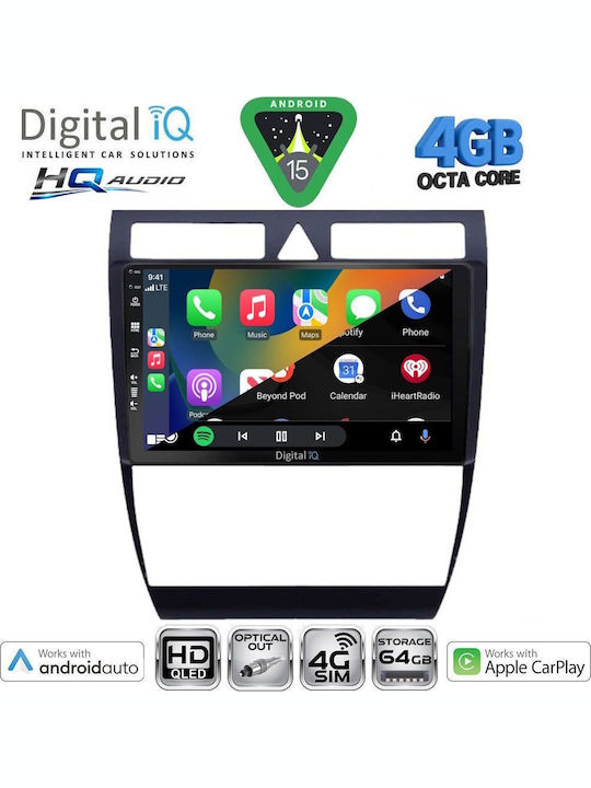Digital IQ Car Audio System for Audi A4 2008-2015 (Bluetooth/USB/WiFi/GPS/Apple CarPlay/Android Auto) with 10" Touch Screen