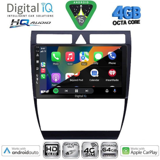 Digital IQ Ηχοσύστημα Αυτοκινήτου για Audi A4 2008-2015 (Bluetooth/USB/WiFi/GPS/Apple-Carplay/Android-Auto) με Οθόνη Αφής 10"