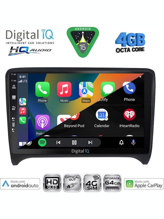 Digital IQ Car Audio System for Audi A4 2008-2015 (Bluetooth/USB/WiFi/GPS/Apple CarPlay/Android Auto) with 10" Touch Screen