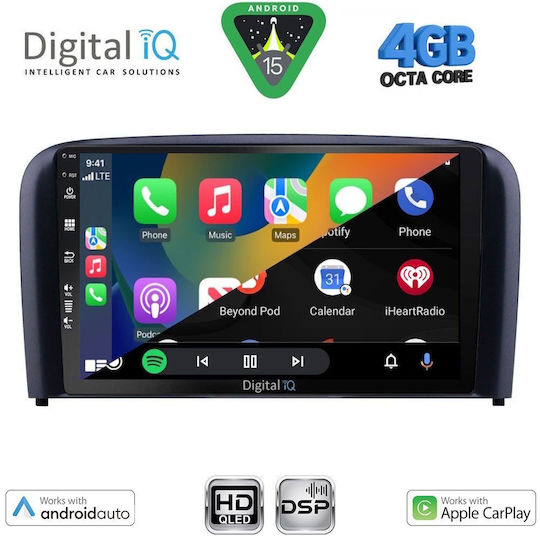 Digital IQ Car Audio System for Volvo S80 1998-2006 Bluetooth USB WiFi GPS Apple CarPlay Android Auto with 9" Touch Screen