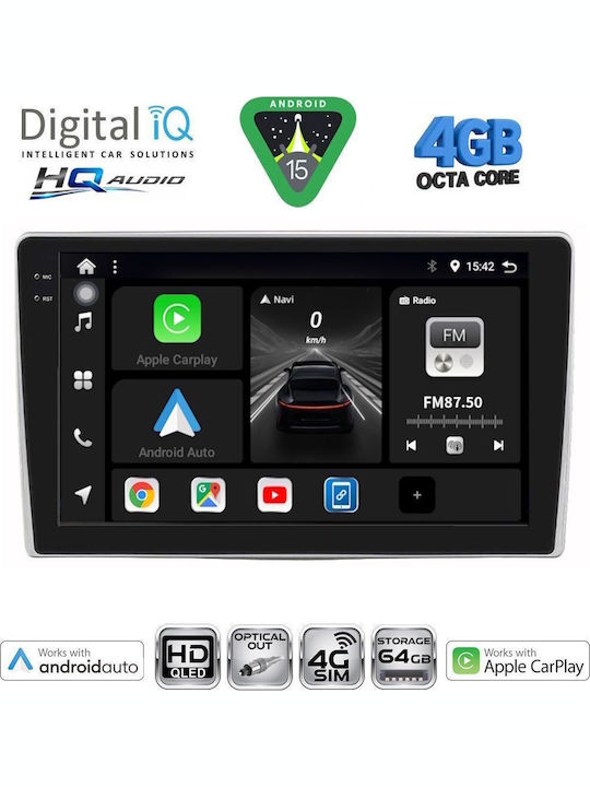 Digital IQ Car Audio System for Alfa Romeo Giulietta 2014-2020 (Bluetooth/USB/WiFi/GPS/Apple CarPlay/Android Auto) with 9" Touch Screen