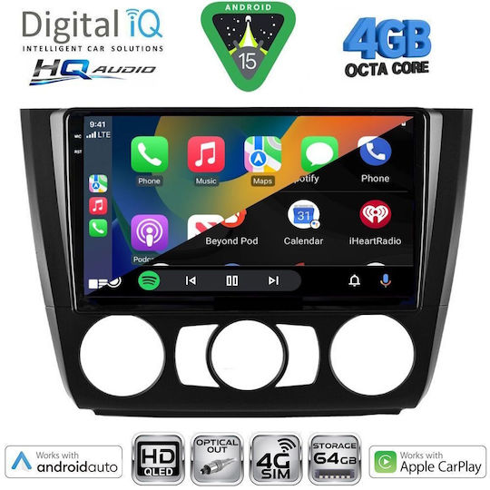 Digital IQ Ηχοσύστημα Αυτοκινήτου για BMW Σειρά 1 2004-2013 με Clima (Bluetooth/USB/WiFi/GPS/Apple-Carplay/Android-Auto) με Οθόνη Αφής 9"