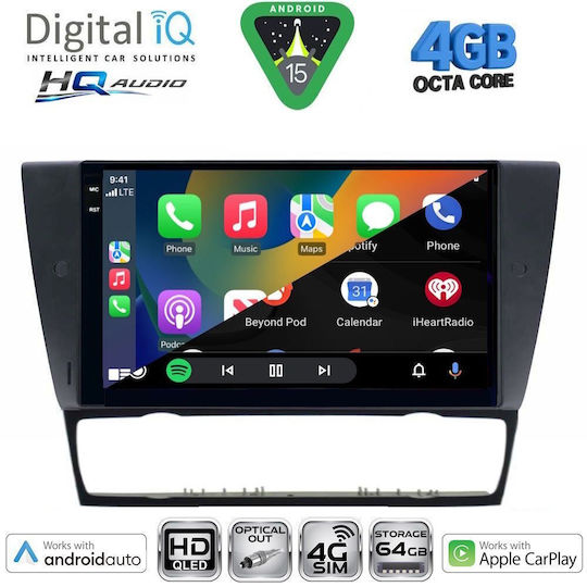 Digital IQ Ηχοσύστημα Αυτοκινήτου για BMW Σειρά 1 2004-2013 με Clima (Bluetooth/USB/WiFi/GPS/Apple-Carplay/Android-Auto) με Οθόνη Αφής 9"