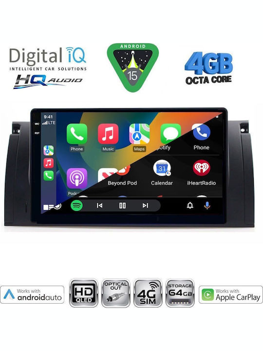 Digital IQ Car Audio System for BMW Series 5 (E39) / X5 (E53) 1997-2005 with Touch Screen 9"