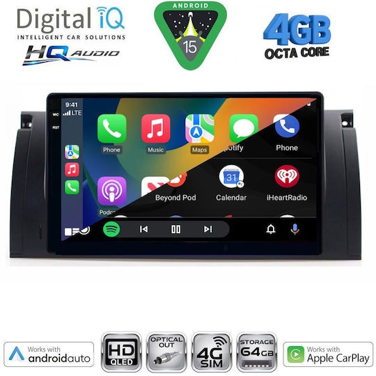 Digital IQ Car Audio System for BMW Series 5 (E39) / X5 (E53) 1997-2005 with Touch Screen 9"