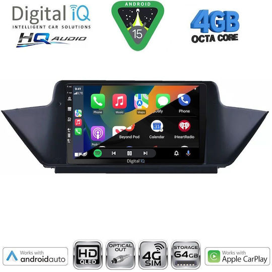 Digital IQ Ηχοσύστημα Αυτοκινήτου για BMW X1 (E84) 2009-2015 (Bluetooth/USB/WiFi/GPS/Apple-Carplay/Android-Auto) με Οθόνη Αφής 10"