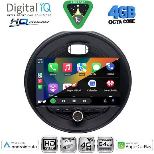 Digital IQ Ηχοσύστημα Αυτοκινήτου για Mini Cooper 2000-2006 (Bluetooth/USB/WiFi/GPS/Apple-Carplay/Android-Auto) με Οθόνη Αφής 9"
