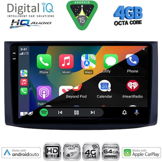 Digital IQ Car Audio System for Chevrolet Aveo 2006-2010 (Bluetooth/USB/WiFi/GPS/Apple CarPlay/Android Auto) with 9" Touch Screen