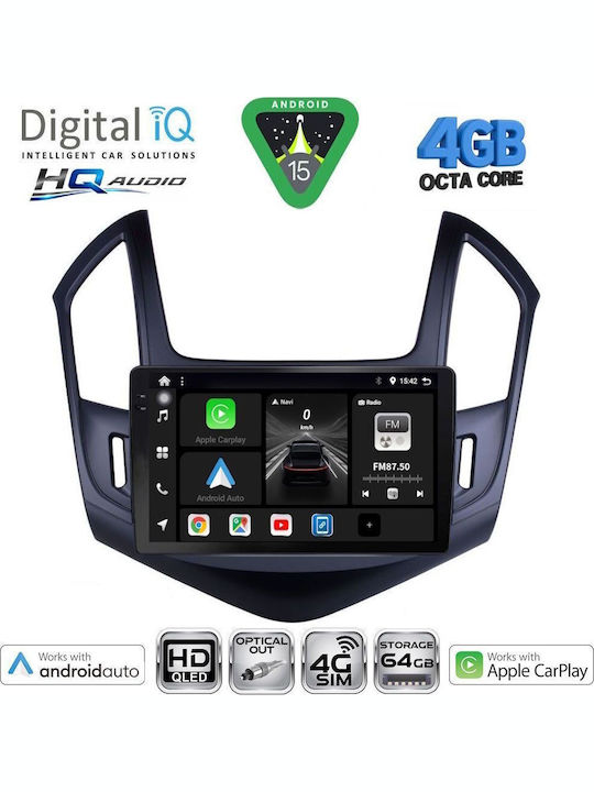 Digital IQ Car Audio System for Chevrolet Aveo 2014-2017 (Bluetooth/USB/WiFi/GPS/Apple CarPlay/Android Auto) with 9" Touch Screen