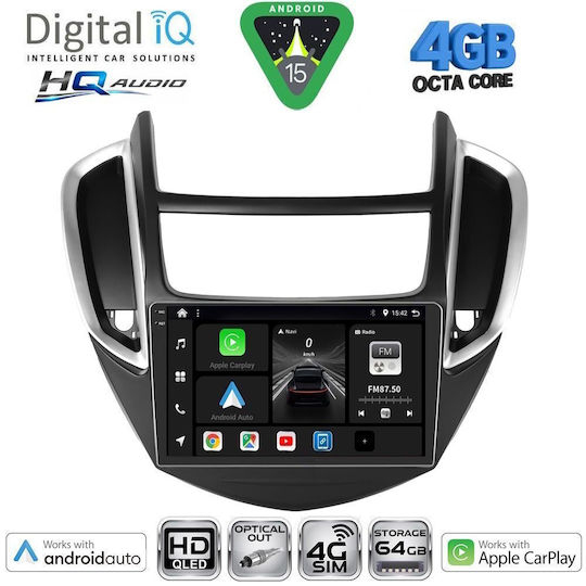 Digital IQ Car Audio System for Chevrolet Aveo 2014-2017 (Bluetooth/USB/WiFi/GPS/Apple CarPlay/Android Auto) with 9" Touch Screen