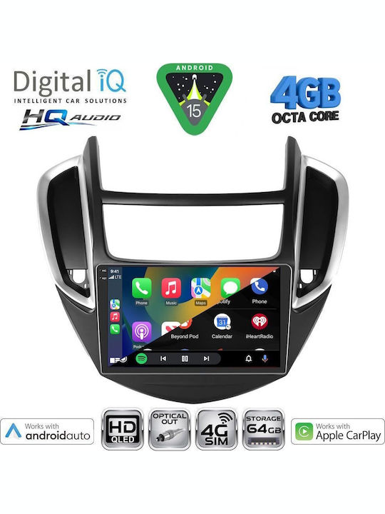 Digital IQ Car Audio System for Chevrolet Trax 2014-2022 Bluetooth USB WiFi GPS Apple CarPlay Android Auto with 9" Touch Screen