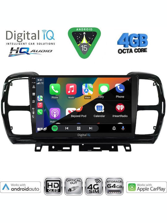 Digital IQ Car Audio System for Citroen C5 Aircross 2017-2021 Bluetooth USB WiFi GPS Apple CarPlay Android Auto with 9" Touch Screen