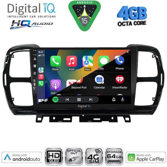 Digital IQ Ηχοσύστημα Αυτοκινήτου για Citroen C5 Aircross 2017-2021 (Bluetooth/USB/WiFi/GPS/Apple-Carplay/Android-Auto) με Οθόνη Αφής 9"