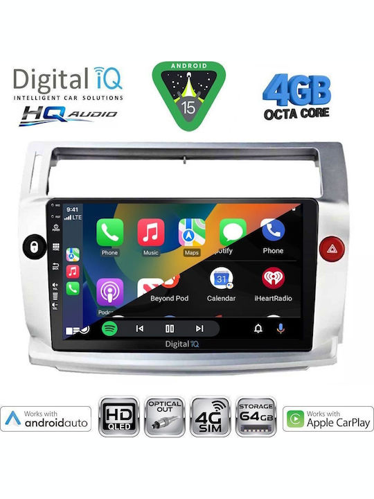 Digital IQ Car Audio System for Citroen C4 2004-2011 (Bluetooth/USB/WiFi/GPS/Apple CarPlay/Android Auto) with 9" Touch Screen