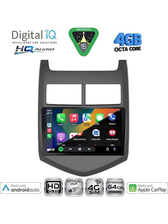 Digital IQ Car Audio System for Chevrolet Aveo 2011-2014 Bluetooth USB WiFi GPS Apple CarPlay Android Auto with 9" Touch Screen