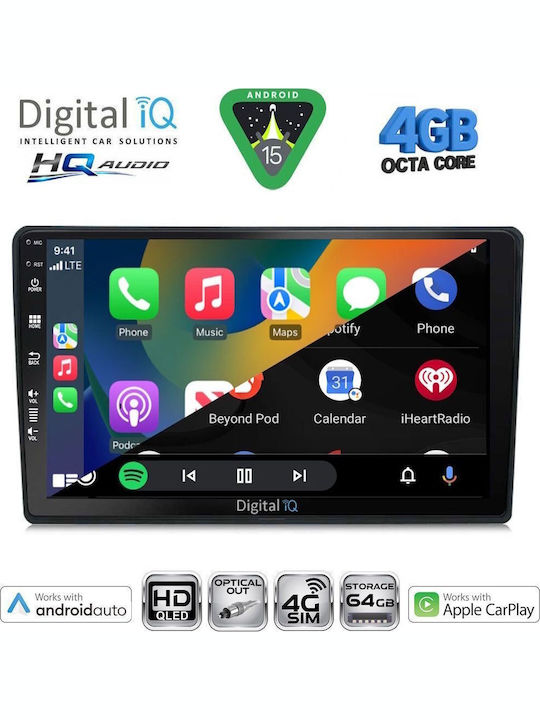 Digital IQ Car Audio System for Citroen C4 / DS4 2018 (Bluetooth/USB/WiFi/GPS/Apple CarPlay/Android Auto) with 10" Touch Screen