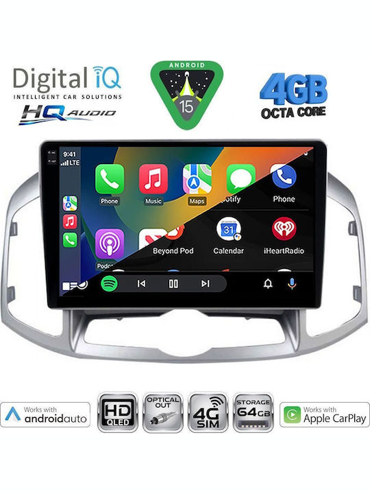 Digital IQ Car Audio System for Chevrolet Captiva 2012-2018 Bluetooth USB WiFi GPS Apple CarPlay Android Auto with 10" Touch Screen