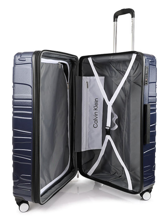 Calvin Klein State Of Flow Large Hard Blue Suitcase