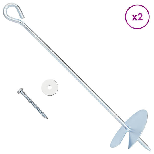 vidaXL Post Support for Garden Fence Made of Metal 10x10x40cm 4 Pieces Silver