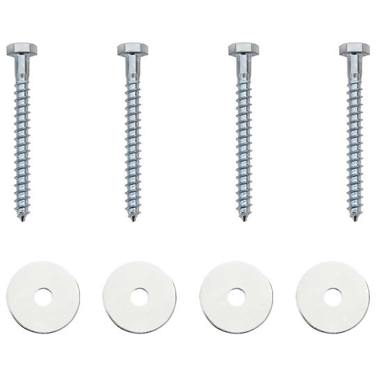 vidaXL Post Support for Garden Fence Made of Metal 10x10x30cm 4 Pieces Silver