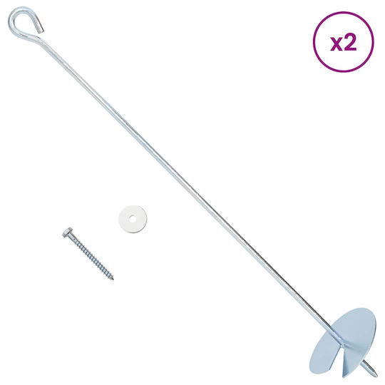 vidaXL Post Support for Garden Fence Made of Metal 10x10x60cm 2 Pieces Silver