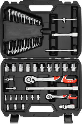 Yato 41 Stück Ratschen- und Steckschlüssel-Set 1/2" 1/4"