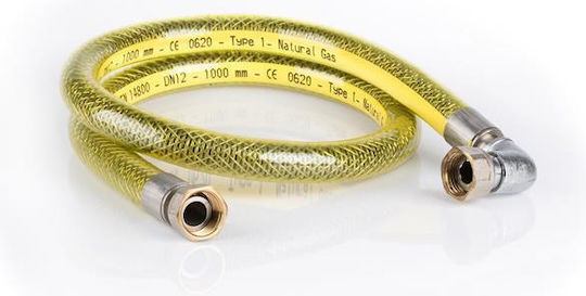 Flexible Gas Hose 1/2 Inch With Elbow 150 Cm