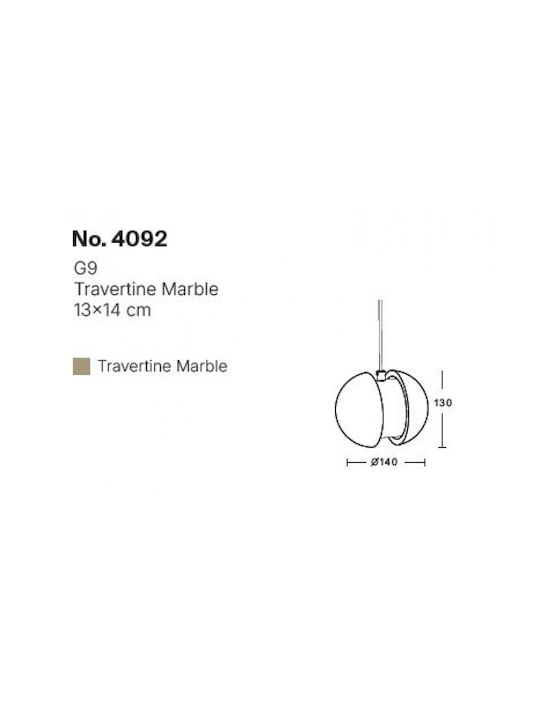 Inlight Pendant Ceiling Light Gray Rail with G9 Socket 13x13x14cm