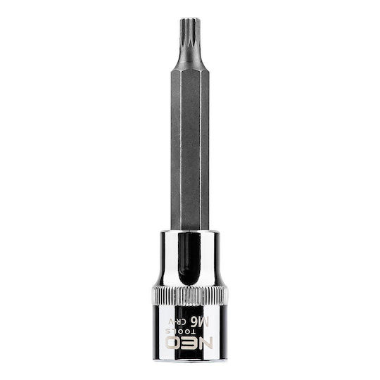 Neo Tools Spritzfilter Wasserhahn Bit-Stecknuss mit Spline-Bit und Antriebsvierkant 1/2'' Größe M6x100mm 1Stück