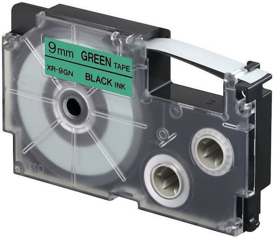 Casio Label Maker Tape 8m x 9mm in Green Color 1pcs