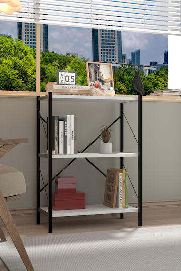 White Bookcase 90x30x60cm