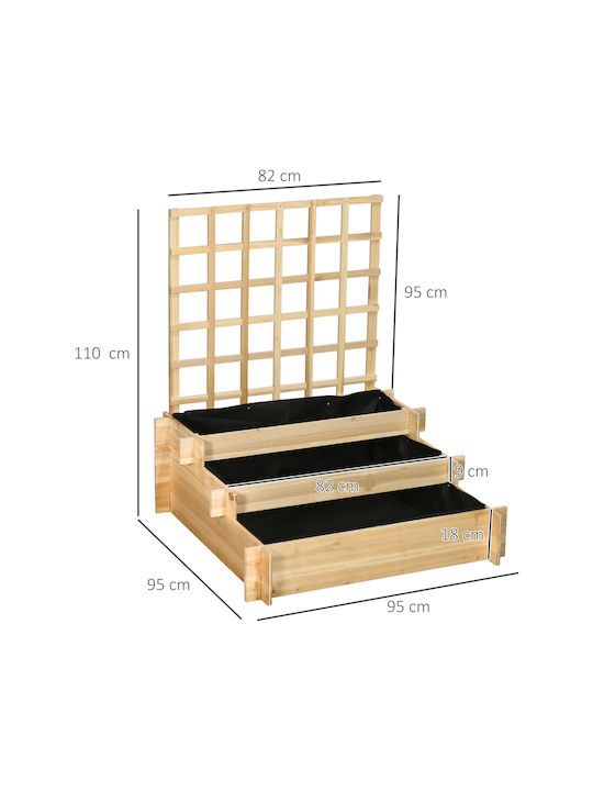 Outsunny Wooden Planter Box with Lattice Elm 95x95x110cm