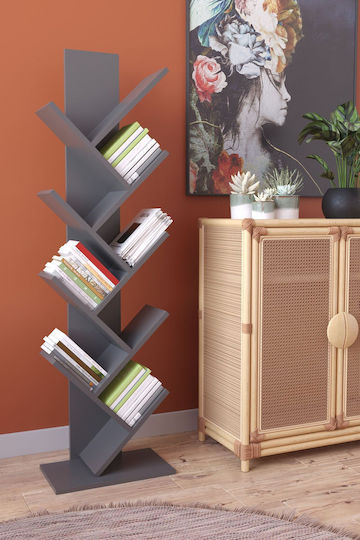 Bücherregal Grau 130x35x20cm