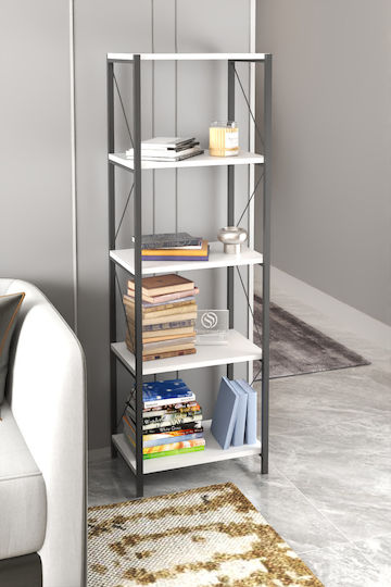 Bibliotecă Albă 150x30x150 cm
