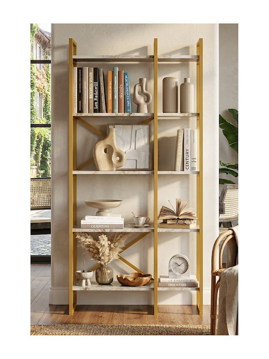 Bücherregal Gold 87x30x175cm