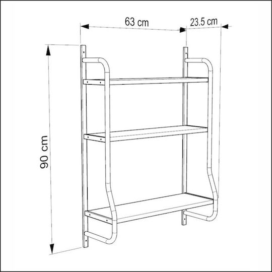 Библиотека Кафява 65x23x95см STE-016216-P16216
