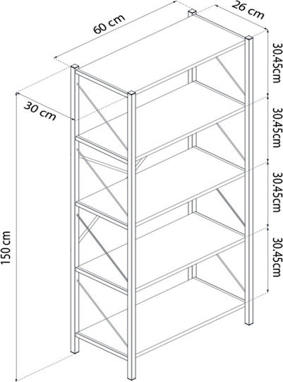 SteweHome Bücherregal Braun 150x30x150cm