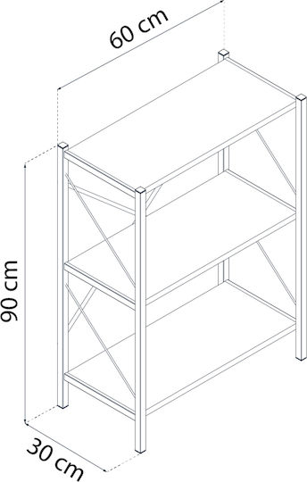 Brown Bookcase 90x30x90cm