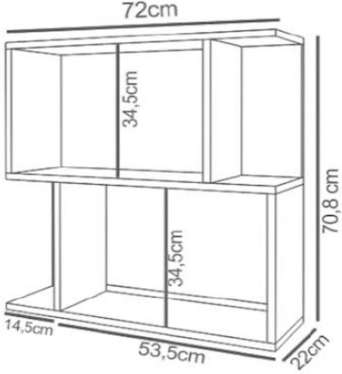 Bücherregal Weiß 72x22x71cm Bücherregal Weiß 72x22x71cm