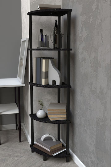 Corner Black Bookcase 35x35x145cm