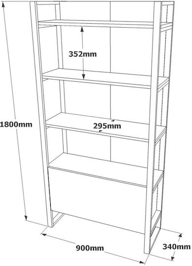 Bücherregal Braun 90x29.5x180cm