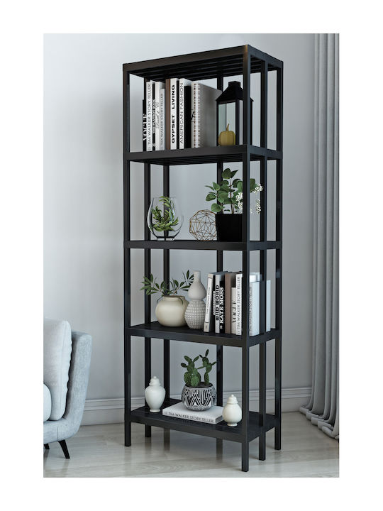 Bücherregal Schwarz 154x30x56cm