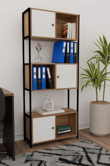 Bücherregal Schwarz 76x30x181cm