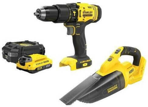 Stanley Set Drill Driver & Broom 18V with 1 Battery 2Ah