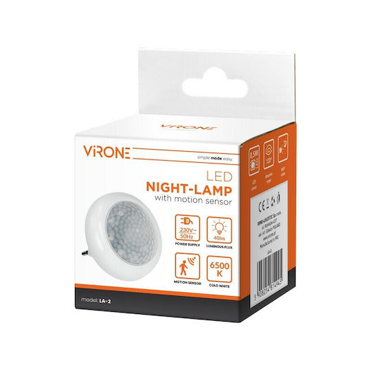 Virone LED Φωτιστικό Νυκτός με Τροφοδοσία Μπαταρίας και Αισθητήρα Κίνησης